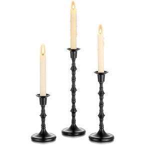 Nuptio Gold Candle Holders Taper Candlestick Holders Tall Thin Candle Sticks Candleholders Modern Metal Candle Holder for Wedding Gift Housewarming Gift Friendship Gifts Set of 3