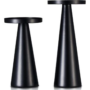 Metal Candle Holders Set of 2, Matte Black Candlestick Holders for 2-3 Inches Pillar Candles for Wedding Dining Centerpiece Supper Party Proposing Room Decoration in Kuwait