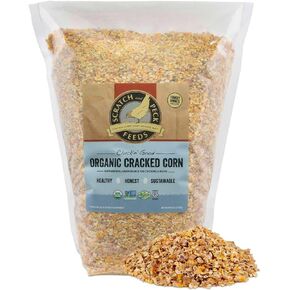 Scratch and Peck Feeds Cluckin' Good Cracked Corn - 8 lbs - Carbohydrate and Protein Supplement Chicken Feed - Organic and Non-GMO Project Verified in Saudi Arabia