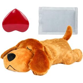 IFOYO Heartbeat Stuffed Toy, Puppy Calming Create Training Sleep Aid Behavioral Aid Dog Toys Pet Anxiety Relief and Calming Aid for Puppy（Light Brown）
