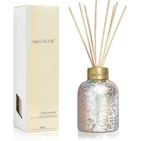 Capri Blue Reed Diffuser - Comes with Blue Jean Scented Diffuser Oil, Diffuser Sticks, and Mercury Iridescent Glass Bottle - Aromatherapy Diffuser (5.7 fl oz) in Kuwait