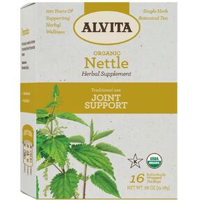 ALVITA Organic Nettle Tea, Herbal Organic Stinging Nettle Leaf Tea for Cleansing & Detox, Nettle Leaf Tea Bags for Joint Health, Healthy Inflammatory Response, 16 Tea Bags in Kuwait