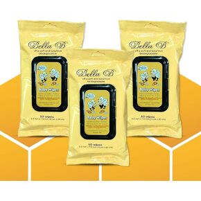 BELLA B Baby Diaper Wipes Bundle 3-Piece - Natural Baby Wipes - Organic Baby Wipes - Baby Cleaning Wipes - Soothing Wipes - Diapers Wipes - Infant Wipes - Alcohol-Free Baby Wipes Natural in Kuwait