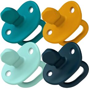 Tomy Jewl Silicone Orthodontic Pacifier - Baby Pacifier with Soothing Gem-Shaped Nipple - Comfortable Baby Pacifiers Support Natural Oral Muscular Development - Blue - 4 Count - 3-6 Months in Kuwait