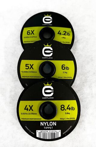 Cortland Tippet Bundle - 4X, 5X, & 6X. 100yds. Fly Fishing Tippet. Bundle Pack. Nylon Tippet. in Saudi Arabia