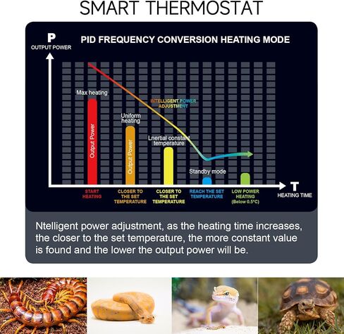 وسادة تسخين الزواحف من جيانجاردين مع التحكم في درجة الحرارة، وسادة حرارية للزواحف مقاومة للماء لخزان سعة 20 جالونًا، مجموعة كومبو لسخان الخزان للسرطان الناسك والسلاحف والسحالي والضفادع 8 وات (7.8 بوصة × 6 بوصة) in Kuwait