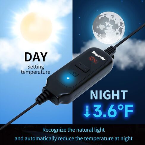 وسادة تسخين الزواحف من جيانجاردين مع التحكم في درجة الحرارة، وسادة حرارية للزواحف مقاومة للماء لخزان سعة 20 جالونًا، مجموعة كومبو لسخان الخزان للسرطان الناسك والسلاحف والسحالي والضفادع 8 وات (7.8 بوصة × 6 بوصة) in Kuwait