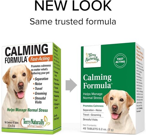 Terry Naturally Animal Health Calming Formula - 45 Tablets - Promotes Calm & Relaxation for Dogs - Non-GMO - 45 Servings in Saudi Arabia