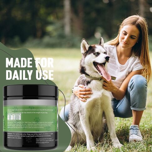 DR.HEMPY Hemp، مضغ مهدئ للكلاب، تخفيف قلق الكلاب، مضغ ناعم من قنب الحيوانات الأليفة للعواصف الرعدية، تخفيف الألعاب النارية، الانفصال، الإجهاد، ركوب السيارة، علاجات تهدئة الكلاب وزيت القنب، 120 مضغ in Saudi Arabia