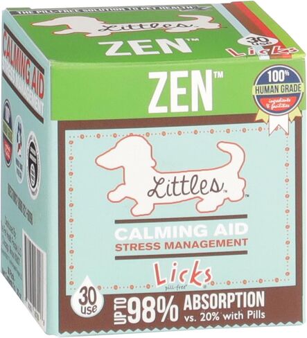 Licks Pill Free Zen Small Breed Dog Calming Aid - مكملات مساعدة Zen Calming Aid للسلوك العدواني والعصبية - تهدئة الكلاب والجراء لتخفيف التوتر وصحة الكلاب - عبوات جل - 30 استخدام in Saudi Arabia