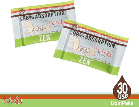 Licks Pill Free Zen Small Breed Dog Calming Aid - مكملات مساعدة Zen Calming Aid للسلوك العدواني والعصبية - تهدئة الكلاب والجراء لتخفيف التوتر وصحة الكلاب - عبوات جل - 30 استخدام in Saudi Arabia