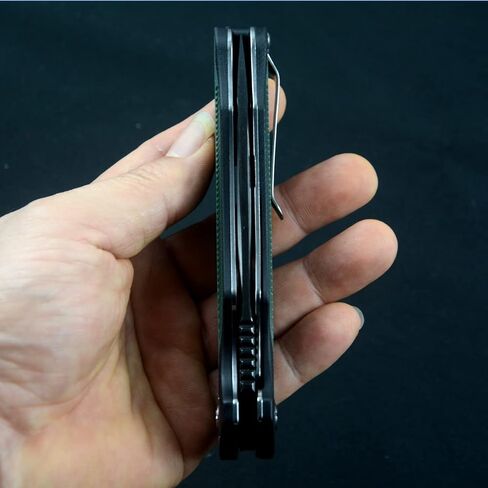 Y-START D2 Blade Hunting Pocket Knives Flipper Fast Open 2 Colors G10 Handle LK5030G (Black&green) in Saudi Arabia