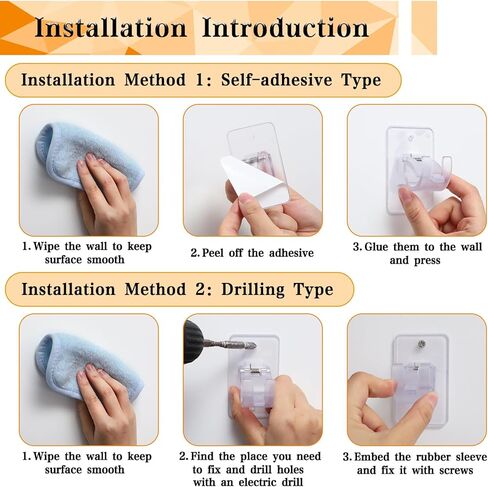 10 Pcs No Drill Curtain Rod Brackets, Self Adhesive Curtain Rods No Drilling Upgraded Nail Free Curtain Rod Holders Adjustable Curtain Hangers for Home Bathroom Kitchen(Transparent) in Kuwait