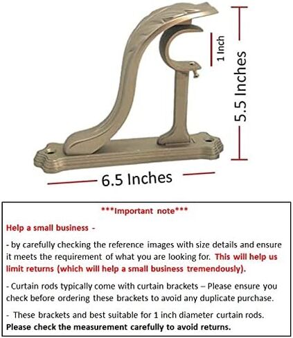 TEJATAN - دعامات قضبان الستائر (مجموعة من 2 (زوج واحد) - عتيق، نيكل) in Kuwait