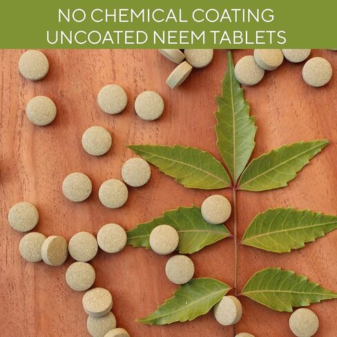 Grenera Neem Tablets, Made Using Organic Neem Leaves, Kosher, Halal Certified Supplement, 240 Tablets in Kuwait