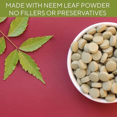Grenera Neem Tablets, Made Using Organic Neem Leaves, Kosher, Halal Certified Supplement, 240 Tablets in Kuwait