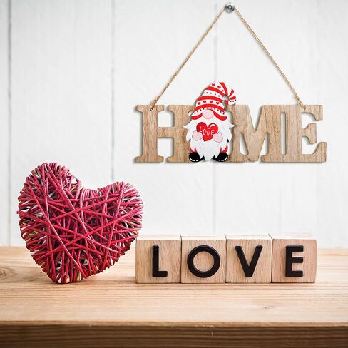 Yookeer Interchangeable Gnomes Home Sign Wood Valentines Day Door Sign Seasonal Gnomes St Patrick's Day Home Decor Rustic Easter Gnome Porch Sign with 12 Pieces Changeable Gnomes(Wood Color) in Saudi Arabia