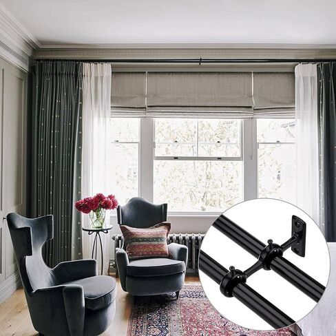 Sumnacon 3Pcs Sturdy Curtain Rod Brackets,Aluminium Alloy Double Curtain Rod Hanging Brackets for 5/8-1Inch Rod,Wall Mounted Rod Brackets for Living Room Bedroom Curtain Drapery Rod, White in Saudi Arabia