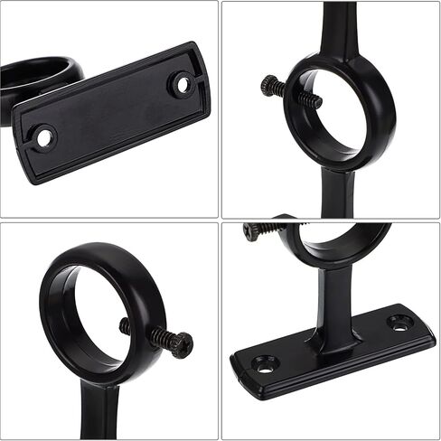 Sumnacon 3Pcs Sturdy Curtain Rod Brackets,Aluminium Alloy Double Curtain Rod Hanging Brackets for 5/8-1Inch Rod,Wall Mounted Rod Brackets for Living Room Bedroom Curtain Drapery Rod, White in Saudi Arabia