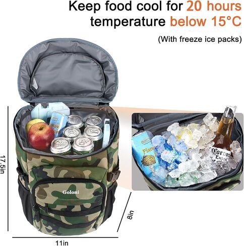 Goloni Cooler Backpack 24 Cans Lightweight Insulated Backpack Cooler Leak-Proof for Men and Women with Unique Removable Liner in Saudi Arabia