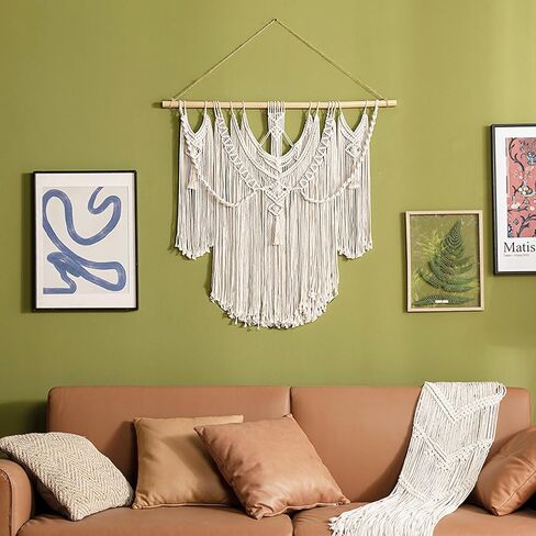 Mkono Macrame جدار معلق بوهو ديكور المنزل ديكور منسوج أنيق لغرفة النوم وغرفة المعيشة والشقة والمعرض أفكار مثالية لهدية عيد الميلاد المصنوعة يدويًا، عبوة واحدة، حجم كبير، 91.44 سم × 91.44 سم in Saudi Arabia
