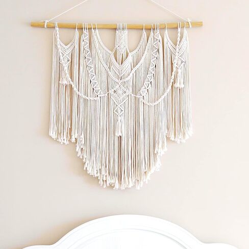 Mkono Macrame جدار معلق بوهو ديكور المنزل ديكور منسوج أنيق لغرفة النوم وغرفة المعيشة والشقة والمعرض أفكار مثالية لهدية عيد الميلاد المصنوعة يدويًا، عبوة واحدة، حجم كبير، 91.44 سم × 91.44 سم in Saudi Arabia