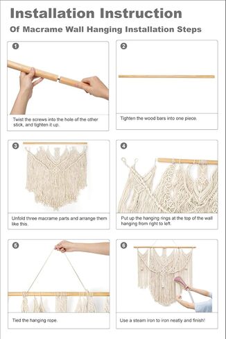 Mkono Macrame جدار معلق بوهو ديكور المنزل ديكور منسوج أنيق لغرفة النوم وغرفة المعيشة والشقة والمعرض أفكار مثالية لهدية عيد الميلاد المصنوعة يدويًا، عبوة واحدة، حجم كبير، 91.44 سم × 91.44 سم in Saudi Arabia