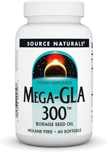 Source Naturals Mega-GLA 300 - زيت بذور لسان الثور الخالي من الهكسان - 30 كبسولة هلامية in Saudi Arabia