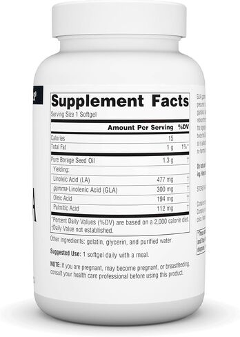 Source Naturals Mega-GLA 300 - زيت بذور لسان الثور الخالي من الهكسان - 30 كبسولة هلامية in Saudi Arabia