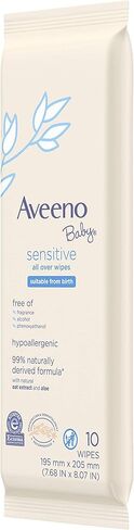 مناديل أفينو بيبي الحساسة لجميع الاستخدامات، لا تسبب الحساسية وخالية من البارابين والعطور، 10 قطع (عبوة من 48، 480 منديل إجمالي) in Kuwait