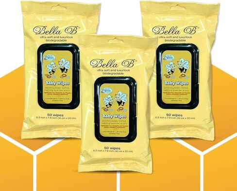BELLA B Baby Diaper Wipes Bundle 3-Piece - Natural Baby Wipes - Organic Baby Wipes - Baby Cleaning Wipes - Soothing Wipes - Diapers Wipes - Infant Wipes - Alcohol-Free Baby Wipes Natural in Kuwait