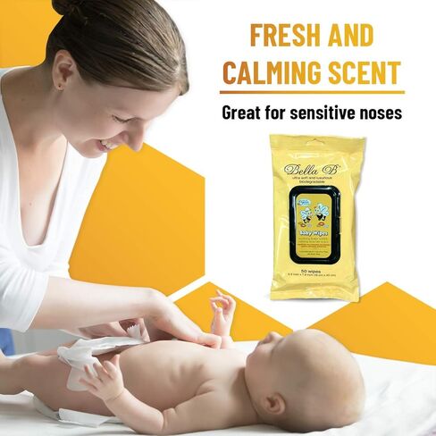 BELLA B Baby Diaper Wipes Bundle 3-Piece - Natural Baby Wipes - Organic Baby Wipes - Baby Cleaning Wipes - Soothing Wipes - Diapers Wipes - Infant Wipes - Alcohol-Free Baby Wipes Natural in Kuwait