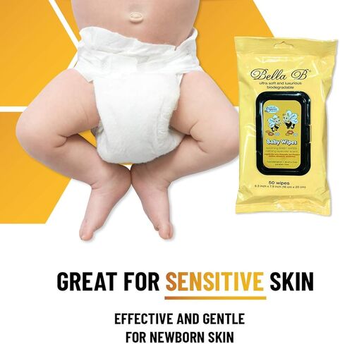 BELLA B Baby Diaper Wipes Bundle 3-Piece - Natural Baby Wipes - Organic Baby Wipes - Baby Cleaning Wipes - Soothing Wipes - Diapers Wipes - Infant Wipes - Alcohol-Free Baby Wipes Natural in Kuwait