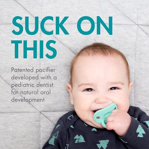 Tomy Jewl Silicone Orthodontic Pacifier - Baby Pacifier with Soothing Gem-Shaped Nipple - Comfortable Baby Pacifiers Support Natural Oral Muscular Development - Blue - 4 Count - 3-6 Months in Kuwait