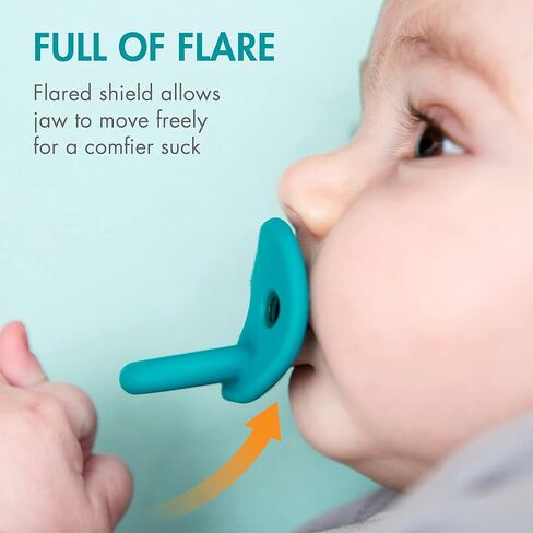 Tomy Jewl Silicone Orthodontic Pacifier - Baby Pacifier with Soothing Gem-Shaped Nipple - Comfortable Baby Pacifiers Support Natural Oral Muscular Development - Blue - 4 Count - 3-6 Months in Kuwait