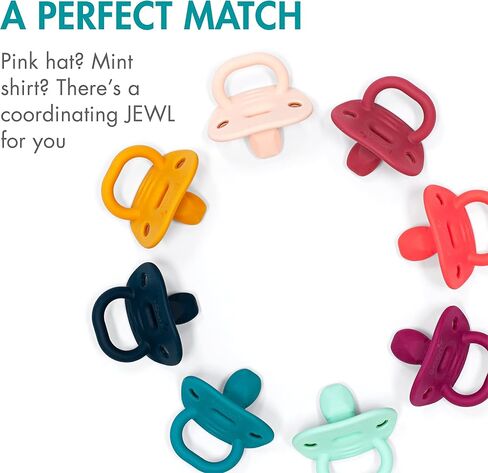 Tomy Jewl Silicone Orthodontic Pacifier - Baby Pacifier with Soothing Gem-Shaped Nipple - Comfortable Baby Pacifiers Support Natural Oral Muscular Development - Blue - 4 Count - 3-6 Months in Kuwait