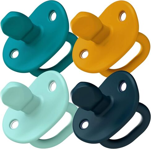 Tomy Jewl Silicone Orthodontic Pacifier - Baby Pacifier with Soothing Gem-Shaped Nipple - Comfortable Baby Pacifiers Support Natural Oral Muscular Development - Blue - 4 Count - 3-6 Months in Kuwait