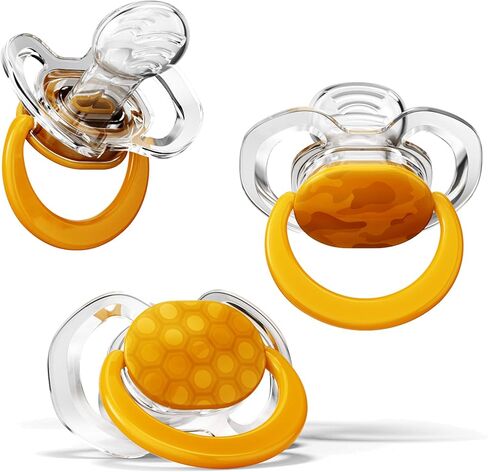 Smilo Baby Pacifier with Orthodontic Design for Healthy Dental Development - Stage 3 for Babies 9+ Months - Pack of 3X 100% Silicone Pacifiers BPA Free - Glow-in-The-Dark in Saudi Arabia