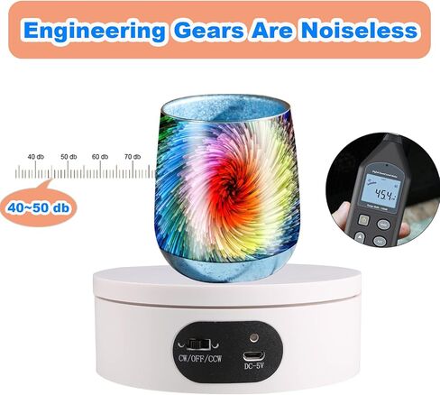 Turner Cup Rotating Display Stand for Epoxy Glitter Tumbler, 360 Degree Automatic Mute Rotating Turntable, Bling Bling Tumbler Making Supplies Spinner for Photography Products in Saudi Arabia