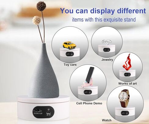 Turner Cup Rotating Display Stand for Epoxy Glitter Tumbler, 360 Degree Automatic Mute Rotating Turntable, Bling Bling Tumbler Making Supplies Spinner for Photography Products in Saudi Arabia