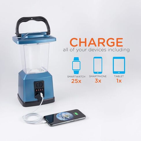 إنبرايتن - فانوس LED متغير اللون قابل لإعادة الشحن، بنك طاقة USB، 4400 مللي أمبير، 650 لومن، قابل للتعتيم، 425 ساعة، مثالي للتخييم، في الهواء الطلق، الطقس في حالات الطوارئ، العواصف، أسود، 45083 in Saudi Arabia