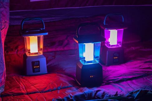 إنبرايتن - فانوس LED متغير اللون قابل لإعادة الشحن، بنك طاقة USB، 4400 مللي أمبير، 650 لومن، قابل للتعتيم، 425 ساعة، مثالي للتخييم، في الهواء الطلق، الطقس في حالات الطوارئ، العواصف، أسود، 45083 in Saudi Arabia