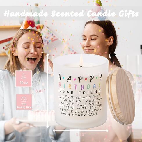 Best Friend Birthday Gifts for Women Friendship Unique, Christmas Gifts for Friends Female Bestie BFF, Happy Birthday Lavender Scented Candle 10oz, 40th 50th 60th 70th Birthday Gift Ideas in Saudi Arabia