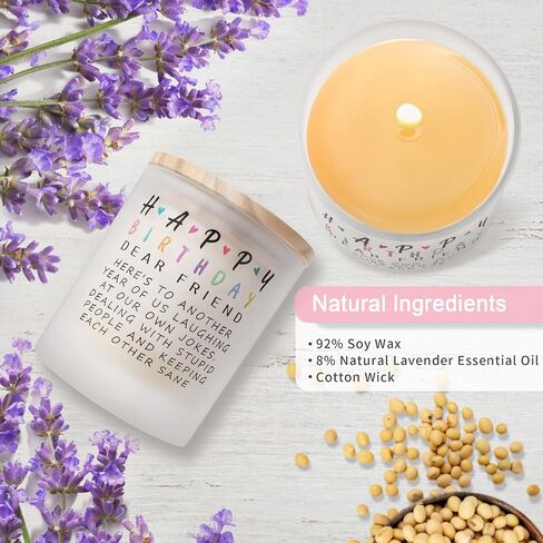 Best Friend Birthday Gifts for Women Friendship Unique, Christmas Gifts for Friends Female Bestie BFF, Happy Birthday Lavender Scented Candle 10oz, 40th 50th 60th 70th Birthday Gift Ideas in Saudi Arabia