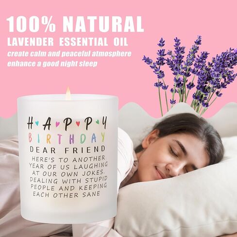 Best Friend Birthday Gifts for Women Friendship Unique, Christmas Gifts for Friends Female Bestie BFF, Happy Birthday Lavender Scented Candle 10oz, 40th 50th 60th 70th Birthday Gift Ideas in Saudi Arabia