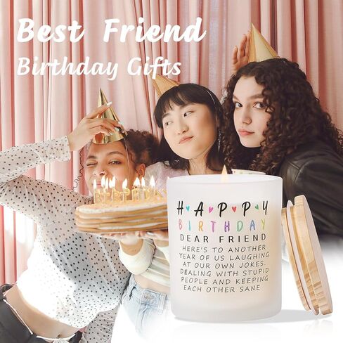Best Friend Birthday Gifts for Women Friendship Unique, Christmas Gifts for Friends Female Bestie BFF, Happy Birthday Lavender Scented Candle 10oz, 40th 50th 60th 70th Birthday Gift Ideas in Saudi Arabia