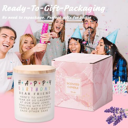 Best Friend Birthday Gifts for Women Friendship Unique, Christmas Gifts for Friends Female Bestie BFF, Happy Birthday Lavender Scented Candle 10oz, 40th 50th 60th 70th Birthday Gift Ideas in Saudi Arabia