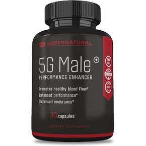 Supernatural Man 5G Male Natural T Booster Enhancing Supplement for Blood Flow, Stamina, Strength & Endurance - Ginseng, Garlic, Ginkgo, Ginger Root, Vitamin D Supports Healthy Males - 90 Capsules in Saudi Arabia