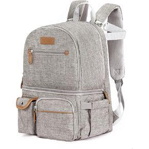 MOMIGO Breast Pump Backpack - Cooler and Moistureproof Bag Double Layer for Mother Outdoor Working Backpack with 13 Inch Laptop Compartment Fit Most Breast Pumps (Grey) in Kuwait
