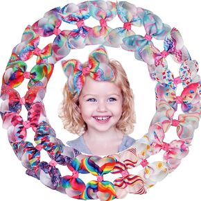 20 قطعة 6 بوصة كبيرة فيونكات شعر كبيرة Grosgrain الشريط قوس قزح القوس التمساح مقاطع الشعر إكسسوارات الشعر للطفل الفتيات الصغار الاطفال المراهقين